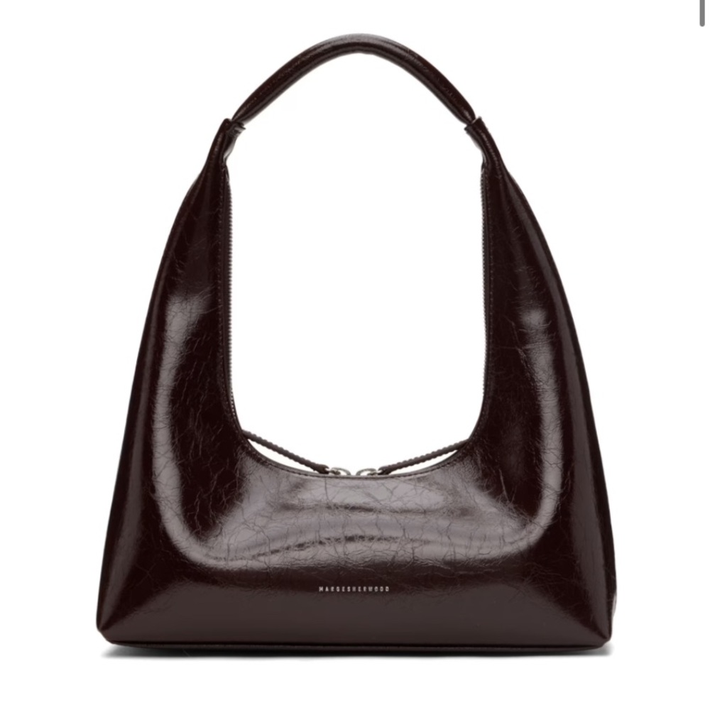 MARGESHERWOOD Hobo Shoulder Bag in Mocha Crinkle